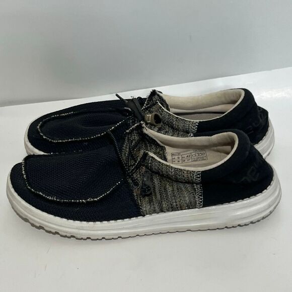 Hey Dude Men's Black Wally Sox Funk Mesh Low Top Casual Shoes Size 9 - Picture 5 of 9